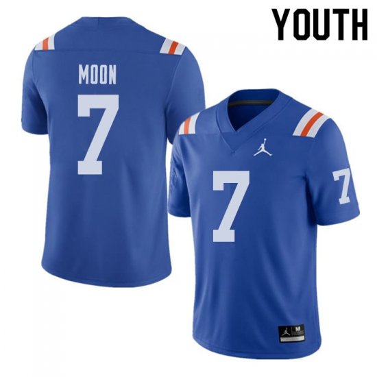 Youth Florida Gators #7 Jeremiah Moon NCAA Jordan Brand Royal Throwback Alternate Authentic Stitched College Football Jersey MIX6462DV